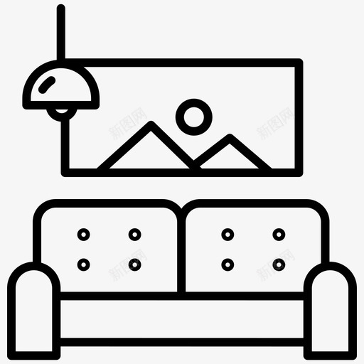 沙发吸顶灯墙面装饰图标svg_新图网 https://ixintu.com 吸顶灯 墙面 家具 沙发 装饰
