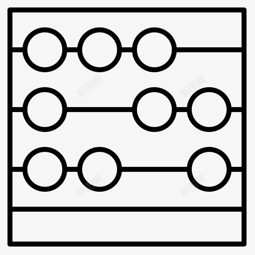 算盘计数珠子图标svg_新图网 https://ixintu.com 图标 学校 珠子 算盘 细线 计数