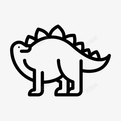 剑龙恐龙10线形图标svg_新图网 https://ixintu.com 剑龙 恐龙 线形