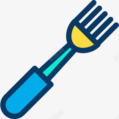 叉子厨房50线性颜色图标图标