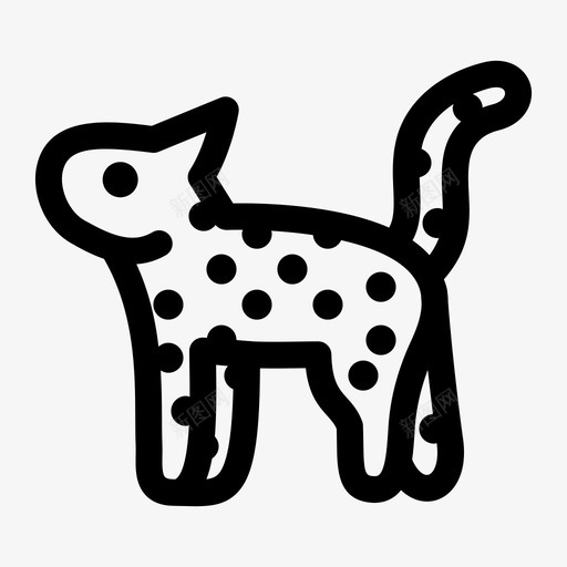 猎豹猫画图标svg_新图网 https://ixintu.com 动物画 小猫 斑点 猎豹 猫 画