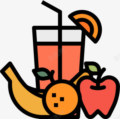 果汁72号餐厅原色图标图标
