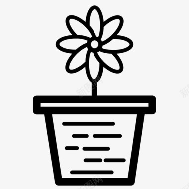 花盆花家图标图标