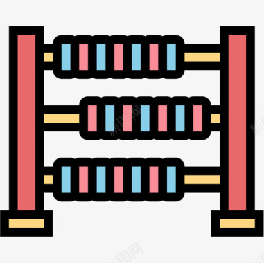 算盘婴儿79线性颜色图标图标
