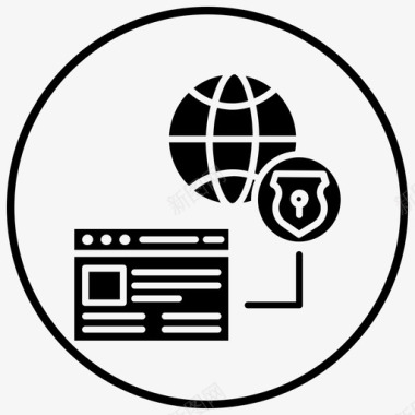 网络安全全球安全保护图标图标
