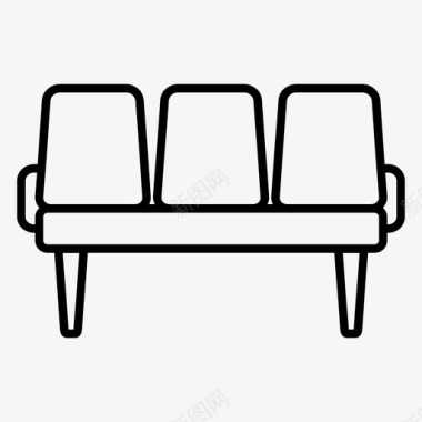长椅扶手椅家具图标图标