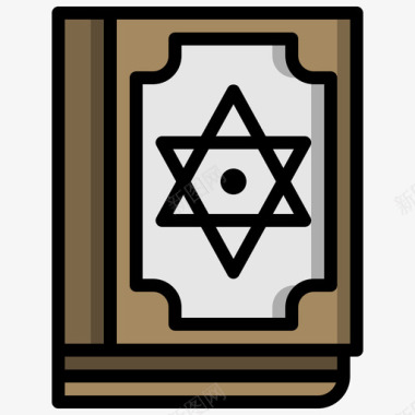 犹太教葬礼33线性颜色图标图标