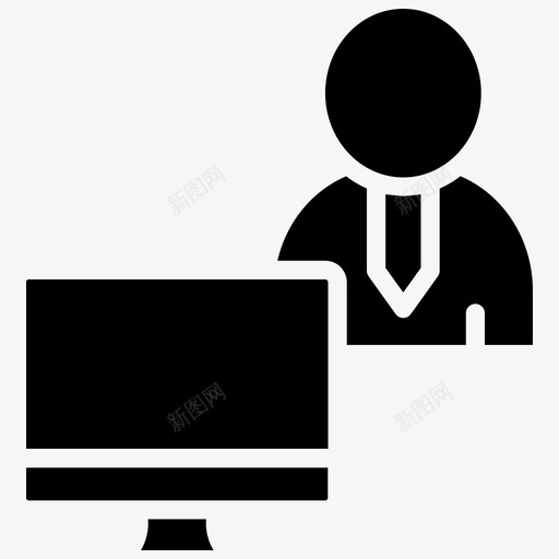 计算机商人演示图标svg_新图网 https://ixintu.com 商人 商务3黑填充 报告 演示 用户 计算机