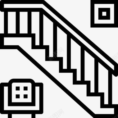楼梯建筑44直线图标图标