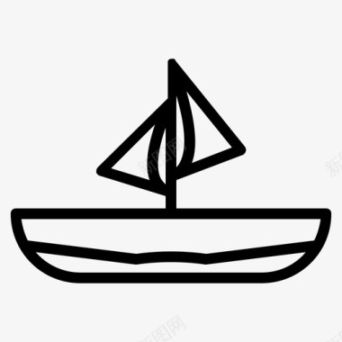 船桨帆船图标图标