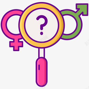 性别认同lgbt线性颜色图标图标