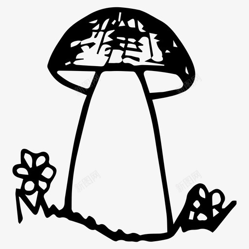 蘑菇秋天森林图标svg_新图网 https://ixintu.com 手绘 森林 秋天 蘑菇