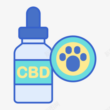 Cbd油Cbd油2线性颜色图标图标