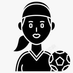 女性球员足球球员足球运动员图标高清图片