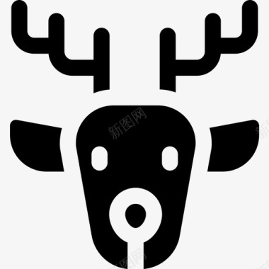 鹿冬季63填充图标图标