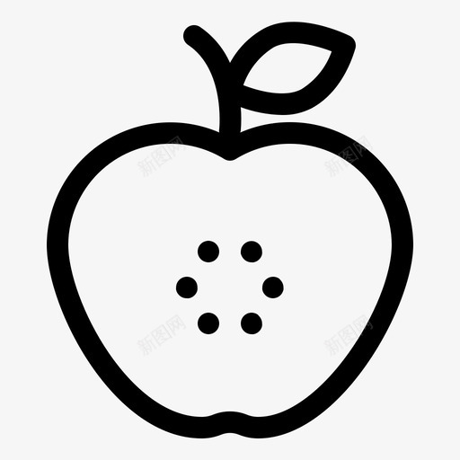苹果片新鲜水果图标svg_新图网 https://ixintu.com 新鲜 有机 水果 牛顿 苹果 轮廓