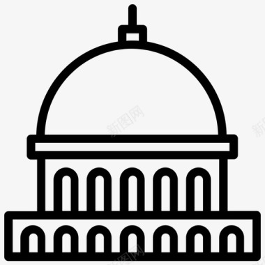 首都穹顶建筑物联邦政府图标图标