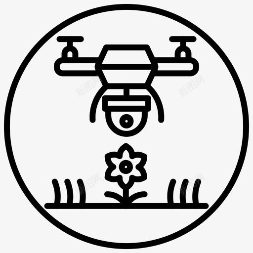 监控植物摄像头无人机图标svg_新图网 https://ixintu.com 农场 摄像头 无人机 智能 植物 监控 线圈