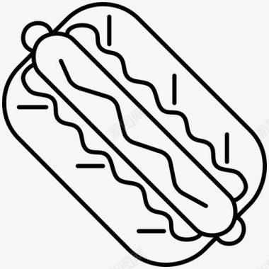 热狗面包番茄酱图标图标