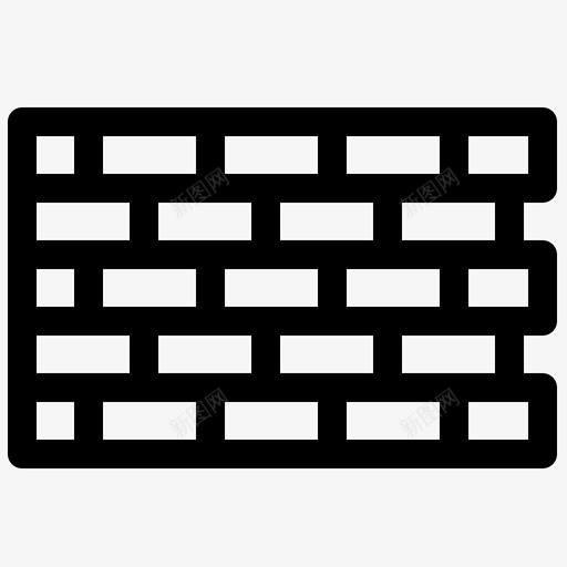 砖块建筑墙图标svg_新图网 https://ixintu.com 墙 工具和建筑加粗线条集118 建筑 砖块