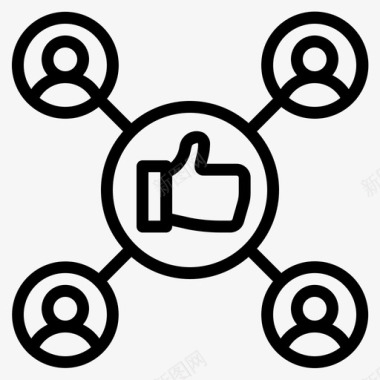 社交媒体共享数字互联网图标图标