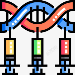 基因改造基因改造生物工程7线性颜色图标高清图片