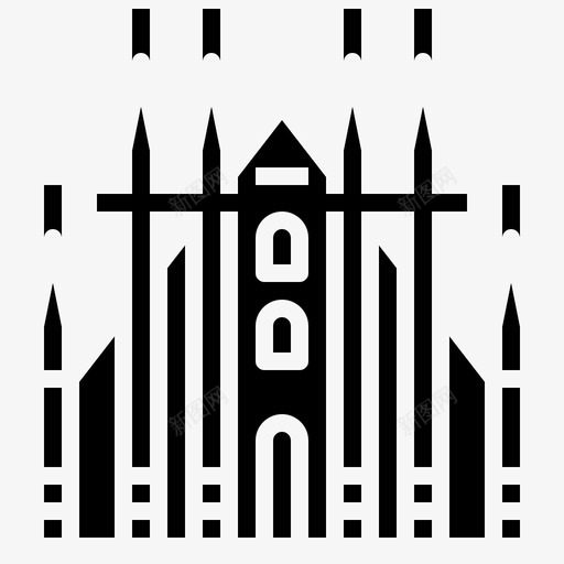 米兰大教堂建筑建筑和城市图标svg_新图网 https://ixintu.com 世界地标 地标 建筑 建筑和城市 米兰大教堂