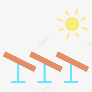 太阳能电池板能源54扁平图标图标