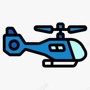 直升机运输164线性颜色图标图标