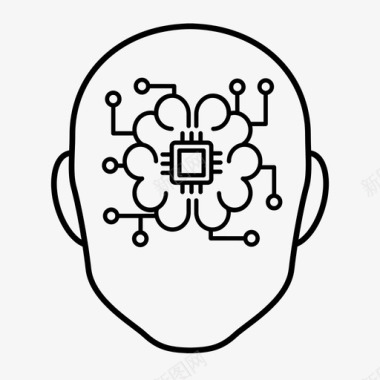 人工智能大脑未来图标图标