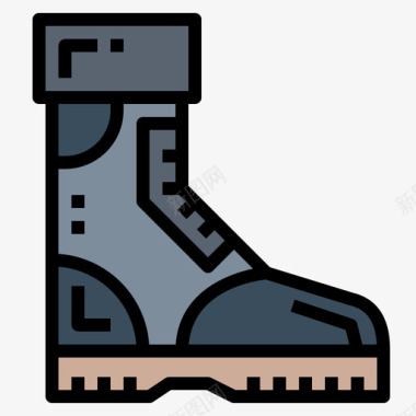 童子军11号长靴线性颜色图标图标