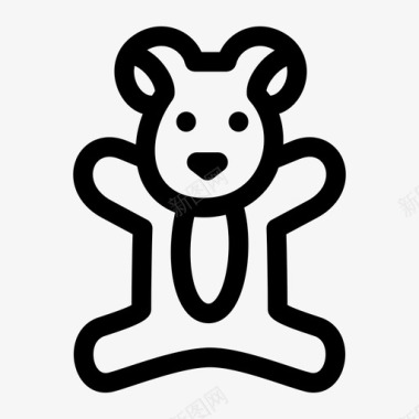 泰迪熊动物毛绒玩具图标图标