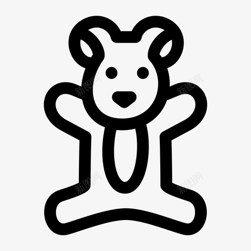 泰迪熊动物毛绒玩具图标svg_新图网 https://ixintu.com 动物 毛绒玩具 泰迪熊 玩具 画的动物