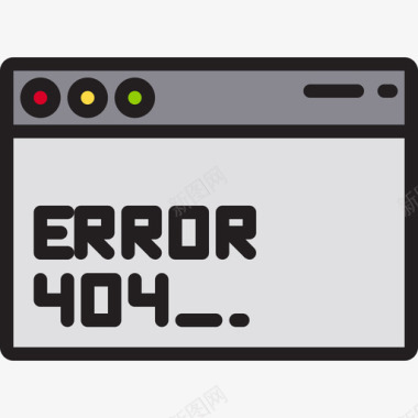 错误404web图形3线性颜色图标图标
