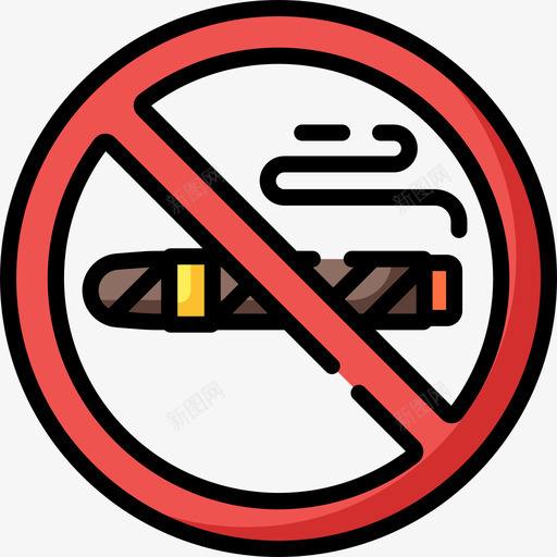 禁止吸烟戒烟9线性颜色图标svg_新图网 https://ixintu.com 吸烟 戒烟 禁止 线性 颜色