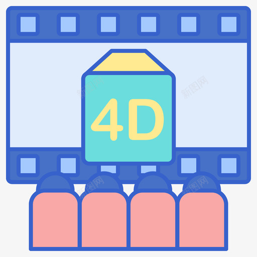 4d电影电影院1线性颜色图标svg_新图网 https://ixintu.com 4d 电影 电影院 线性 颜色