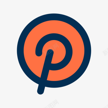 Pinterest社交媒体颜色1线性颜色图标图标
