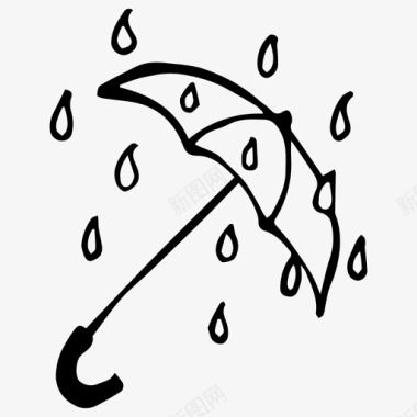 雨秋伞图标图标