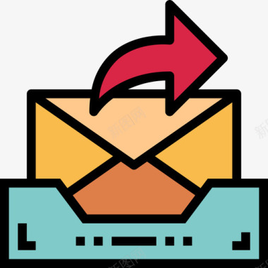 发件箱电子邮件44线颜色图标图标