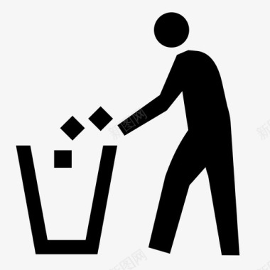 垃圾箱不乱扔垃圾政府图标图标