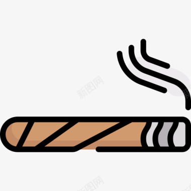 雪茄哥伦比亚7线性颜色图标图标