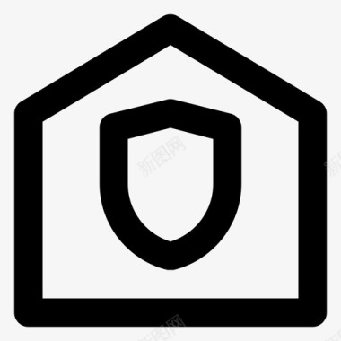 小房子安全屋房地产图标图标