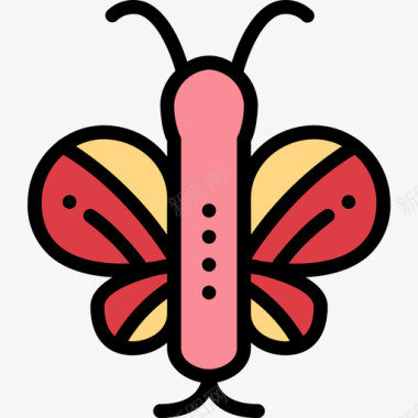 蝴蝶生态14线形颜色图标图标