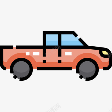 皮卡车辆运输5线性颜色图标图标