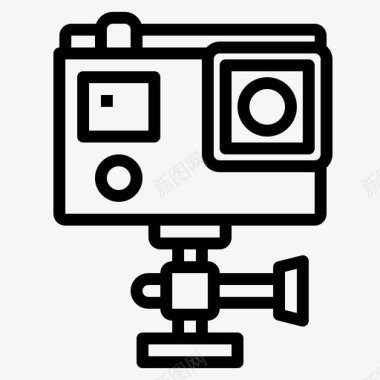动作摄像机小工具17线性图标图标