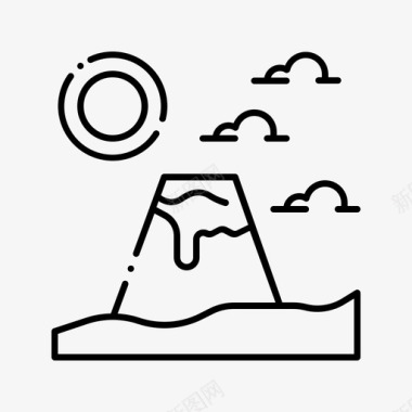 火山平静火山口图标图标
