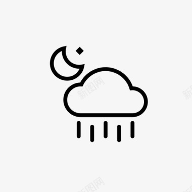 夜间多云阵雨小雨天气预报移动天气预报图标图标