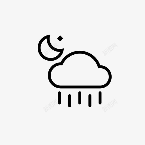 夜间多云阵雨小雨天气预报移动天气预报图标svg_新图网 https://ixintu.com 多云 夜间 天气预报 小雨 移动 阵雨