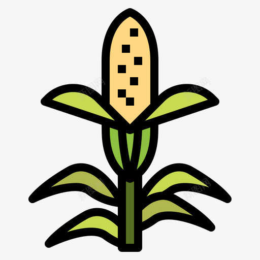玉米树5线形颜色图标svg_新图网 https://ixintu.com 玉米 线形 颜色