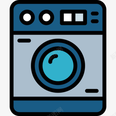 洗衣机机器人3线颜色图标图标